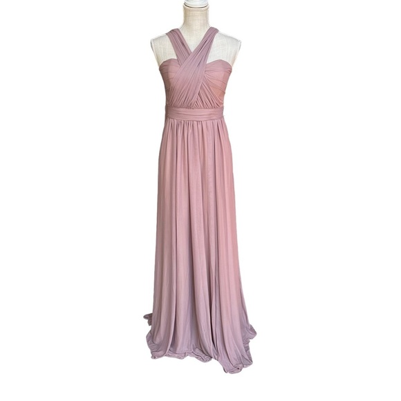 Birdy‎ Grey Womens Light Pink Sweetheart Chiffon Bridesmaid/ Evening Gown Size S - Picture 1 of 12
